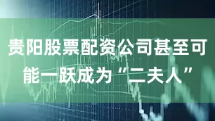 贵阳股票配资公司甚至可能一跃成为“二夫人”